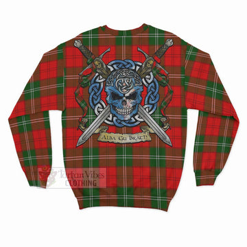 Gartshore Tartan Sweatshirt with Family Crest Celtic Skull Style