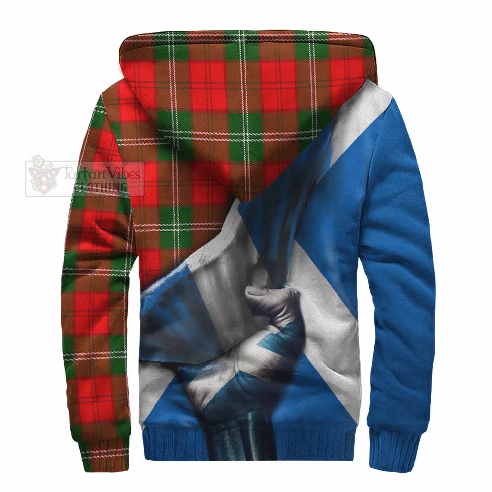 Tartan Vibes Clothing Gartshore Tartan Sherpa Hoodie with Family Crest Scotland Patriotic Style