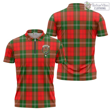 Gartshore Tartan Zipper Polo Shirt with Family Crest