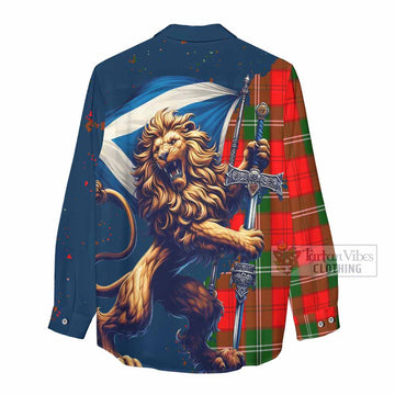 Gartshore Tartan Family Crest Women's Casual Shirt with Scottish Majestic Lion