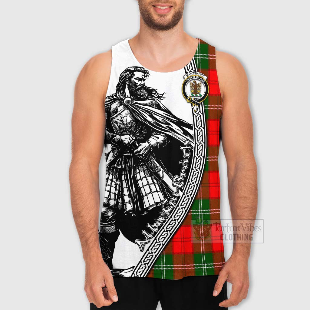 Tartan Vibes Clothing Gartshore Tartan Clan Crest Men's Tank Top with Highlander Warrior Celtic Style