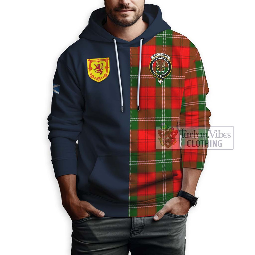 Tartan Vibes Clothing Gartshore Tartan Hoodie with Scottish Lion Royal Arm Half Style