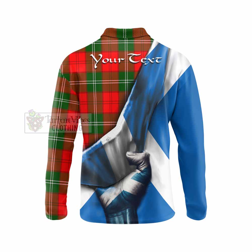 Tartan Vibes Clothing Gartshore Tartan Long Sleeve Polo Shirt with Family Crest Scotland Patriotic Style