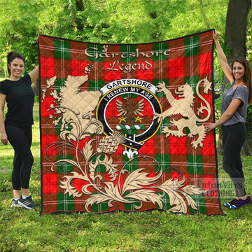 Gartshore Tartan Quilt with Family Crest and Scottish Symbol Style