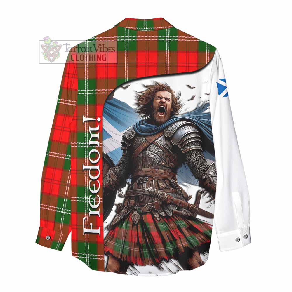 Tartan Vibes Clothing Gartshore Crest Tartan Women's Casual Shirt Inspired by the Freedom of Scottish Warrior