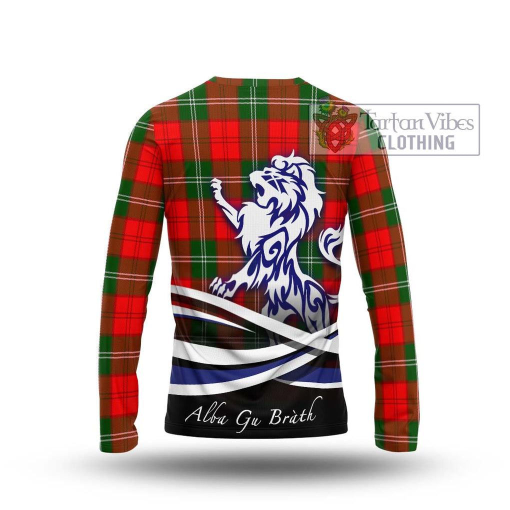 Gartshore Tartan Long Sleeve T-Shirt with Alba Gu Brath Regal Lion Emblem - Tartanvibesclothing Shop