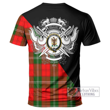 Gartshore Tartan T-Shirt with Family Crest and Military Logo Style