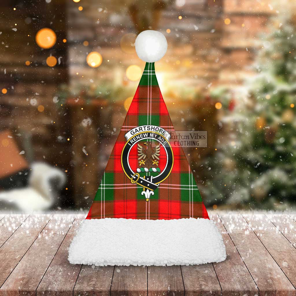 Tartan Vibes Clothing Gartshore Tartan Christmas Santa Hats with Family Crest