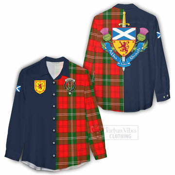 Gartshore Tartan Women's Casual Shirt Alba with Scottish Lion Royal Arm Half Style