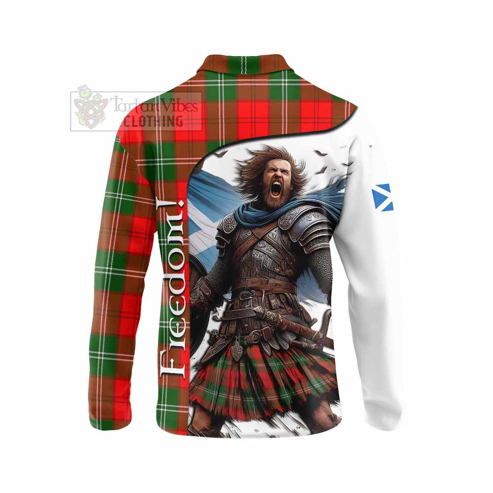 Tartan Vibes Clothing Gartshore Crest Tartan Long Sleeve Polo Shirt Inspired by the Freedom of Scottish Warrior