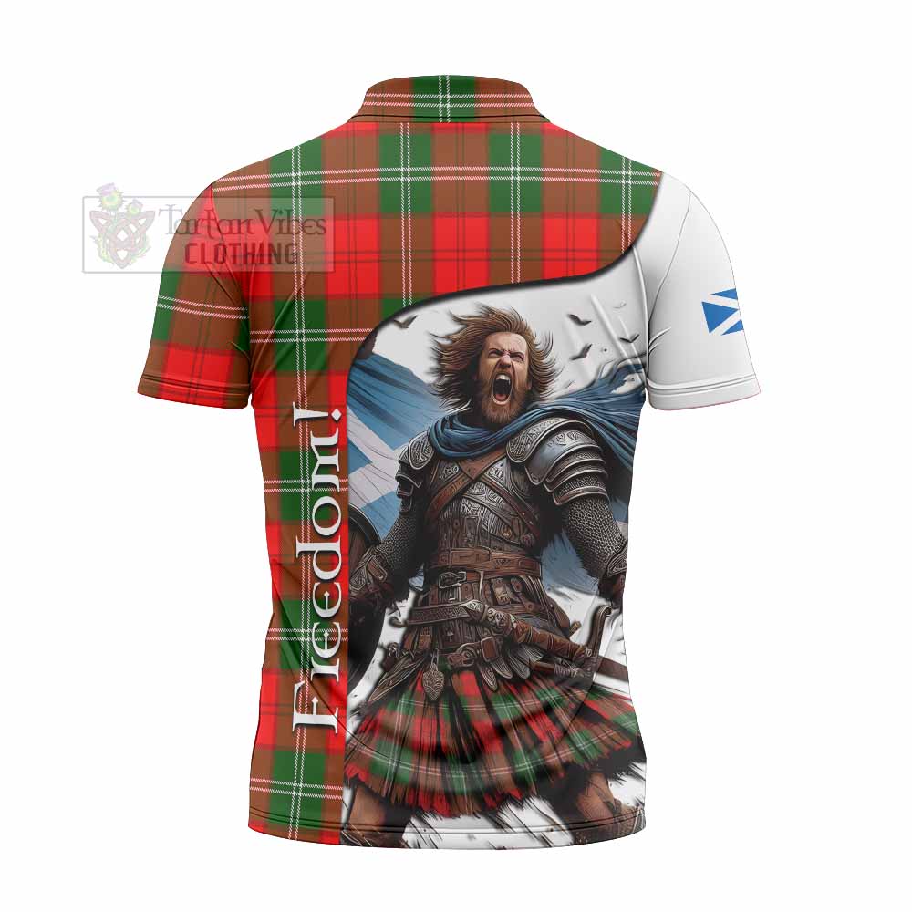 Tartan Vibes Clothing Gartshore Crest Tartan Zipper Polo Shirt Inspired by the Freedom of Scottish Warrior