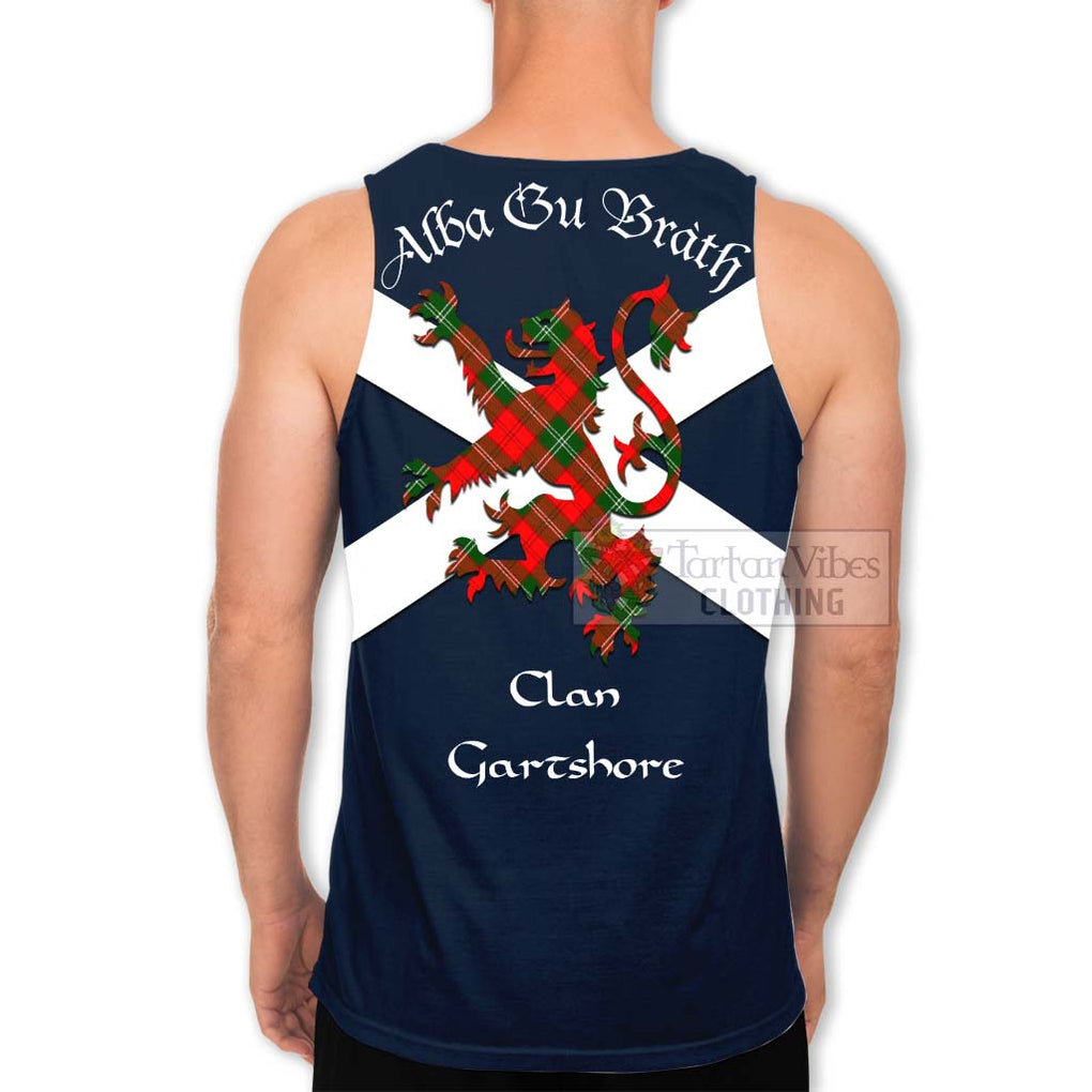 Tartan Vibes Clothing Gartshore Tartan Lion Rampant Men's Tank Top – Proudly Display Your Heritage with Alba Gu Brath and Clan Name