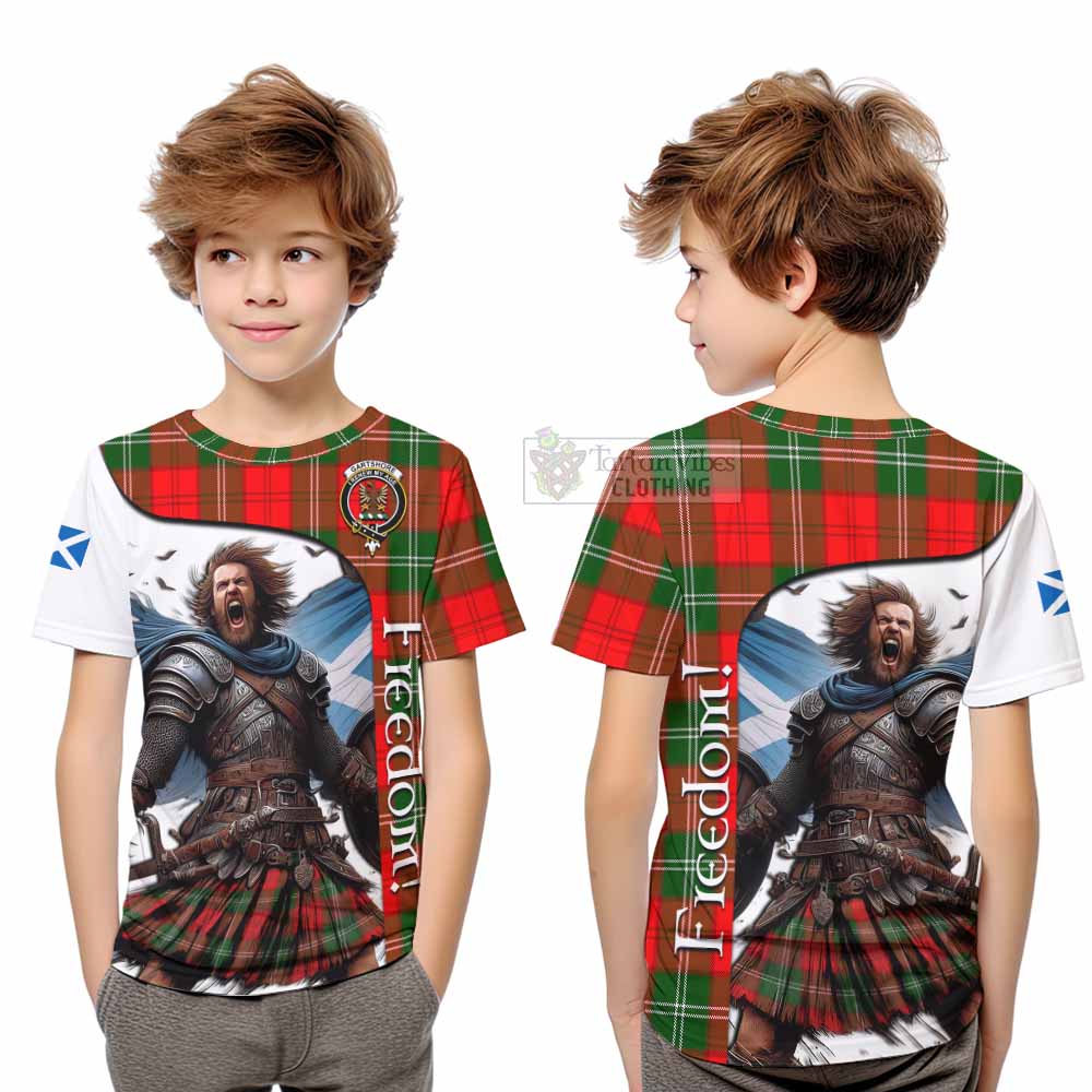 Tartan Vibes Clothing Gartshore Crest Tartan Kid T-Shirt Inspired by the Freedom of Scottish Warrior