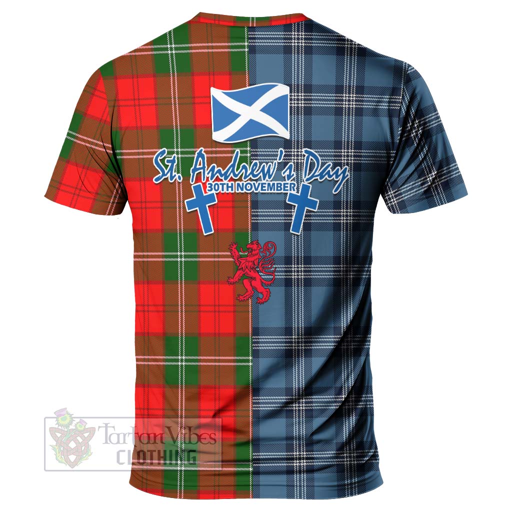 Tartan Vibes Clothing Gartshore Tartan T-Shirt Happy St. Andrew's Day Half Tartan Style