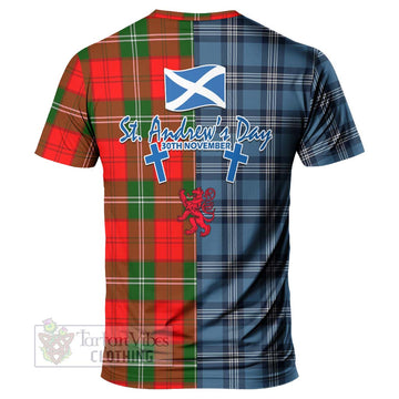 Gartshore Tartan T-Shirt Happy St. Andrew's Day Half Tartan Style