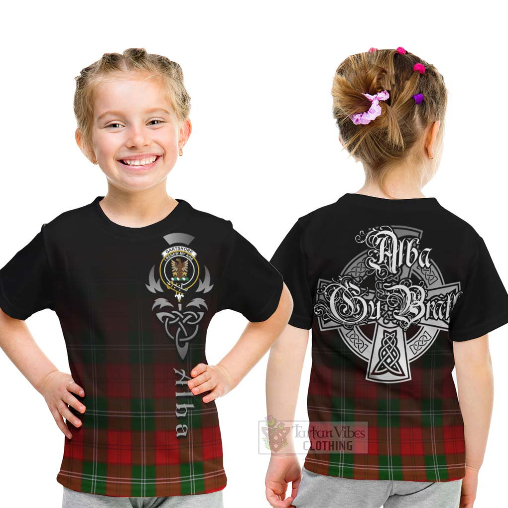 Tartan Vibes Clothing Gartshore Tartan Kid T-Shirt Featuring Alba Gu Brath Family Crest Celtic Inspired