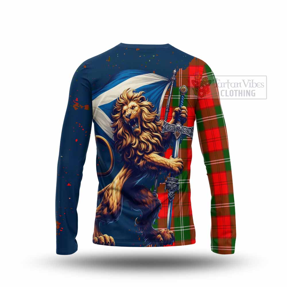 Tartan Vibes Clothing Gartshore Tartan Family Crest Long Sleeve T-Shirt with Scottish Majestic Lion