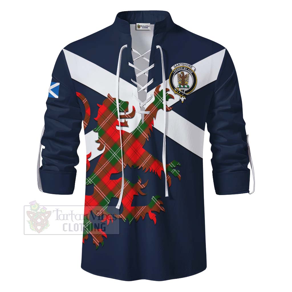 Tartan Vibes Clothing Gartshore Tartan Lion Rampant Ghillie Kilt Shirt Proudly Display Your Heritage with Alba Gu Brath and Clan Name