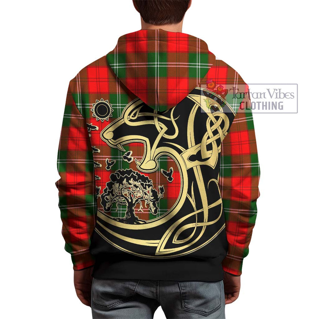 Gartshore Tartan Hoodie with Family Crest Celtic Wolf Style - Tartan Vibes Clothing