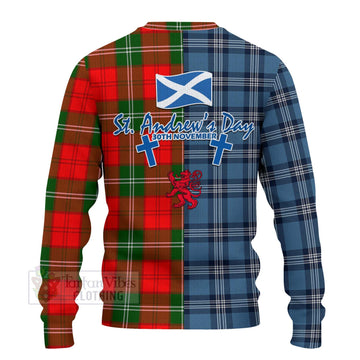 Gartshore Tartan Knitted Sweater Happy St. Andrew's Day Half Tartan Style