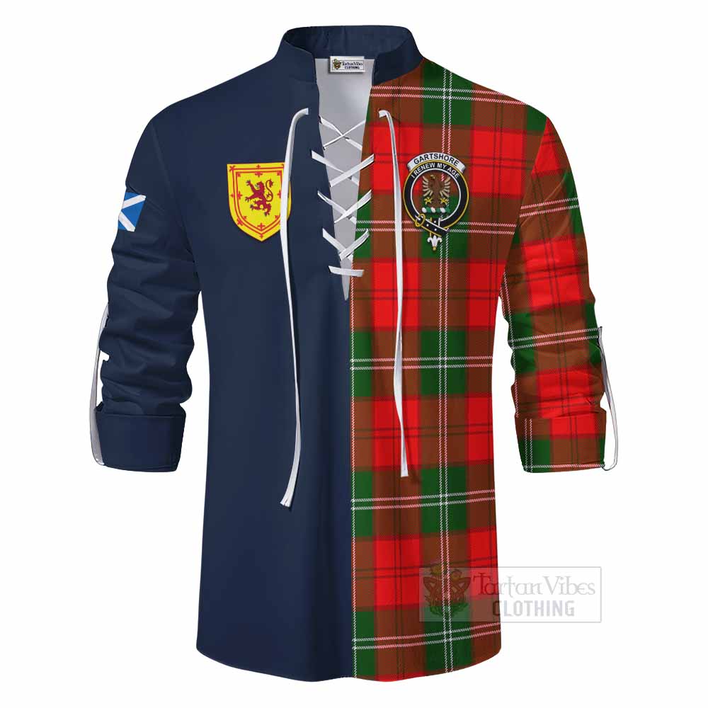 Gartshore Tartan Ghillie Kilt Shirt Alba with Scottish Lion Royal Arm Half Style