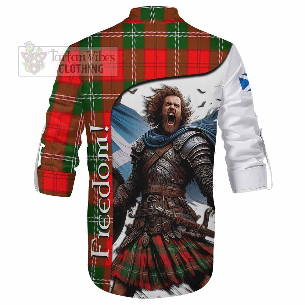 Tartan Vibes Clothing Gartshore Crest Tartan Ghillie Kilt Shirt Inspired by the Freedom of Scottish Warrior