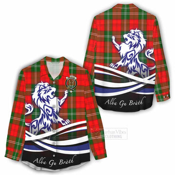 Gartshore Tartan Women's Casual Shirt with Alba Gu Brath Regal Lion Emblem