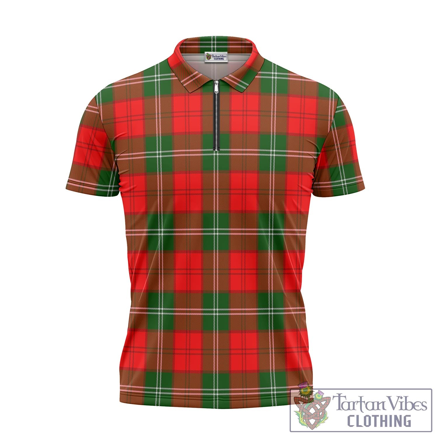 Tartan Vibes Clothing Gartshore Tartan Zipper Polo Shirt