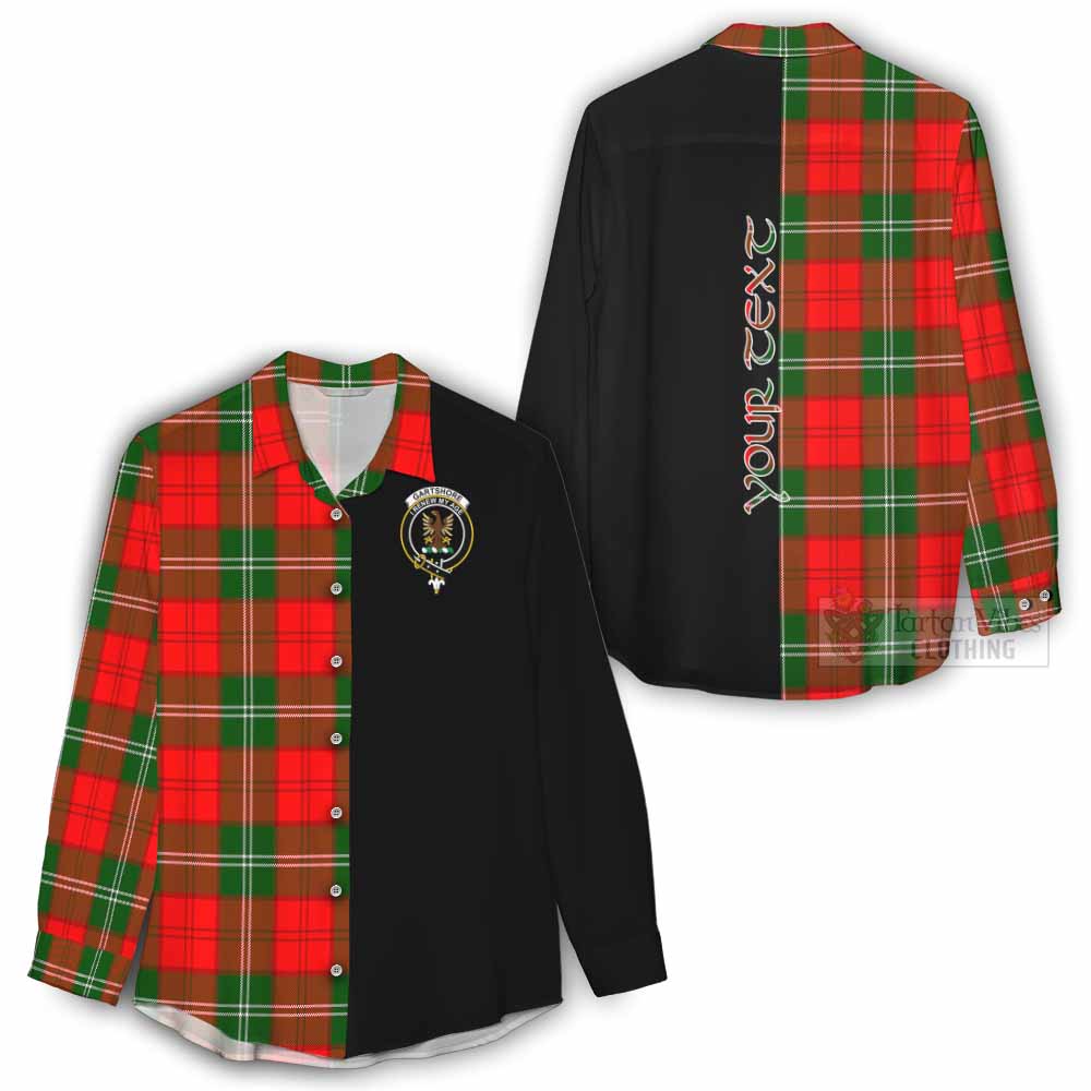 Tartan Vibes Clothing Gartshore Tartan Women's Casual Shirt with Family Crest and Half Of Me Style