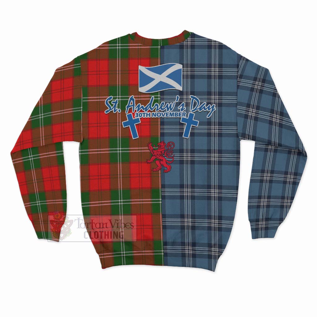 Tartan Vibes Clothing Gartshore Tartan Sweatshirt Happy St. Andrew's Day Half Tartan Style