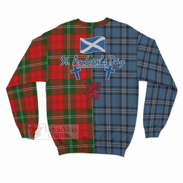 Gartshore Tartan Sweatshirt Happy St. Andrew's Day Half Tartan Style