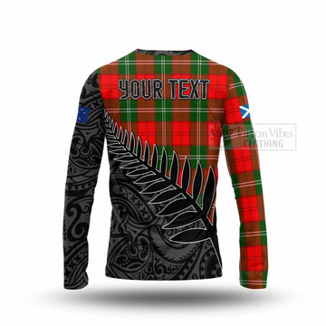 Gartshore Crest Tartan Long Sleeve T-Shirt with New Zealand Silver Fern Half Style