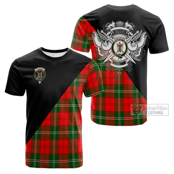 Gartshore Tartan Cotton T-shirt with Family Crest and Military Logo Style