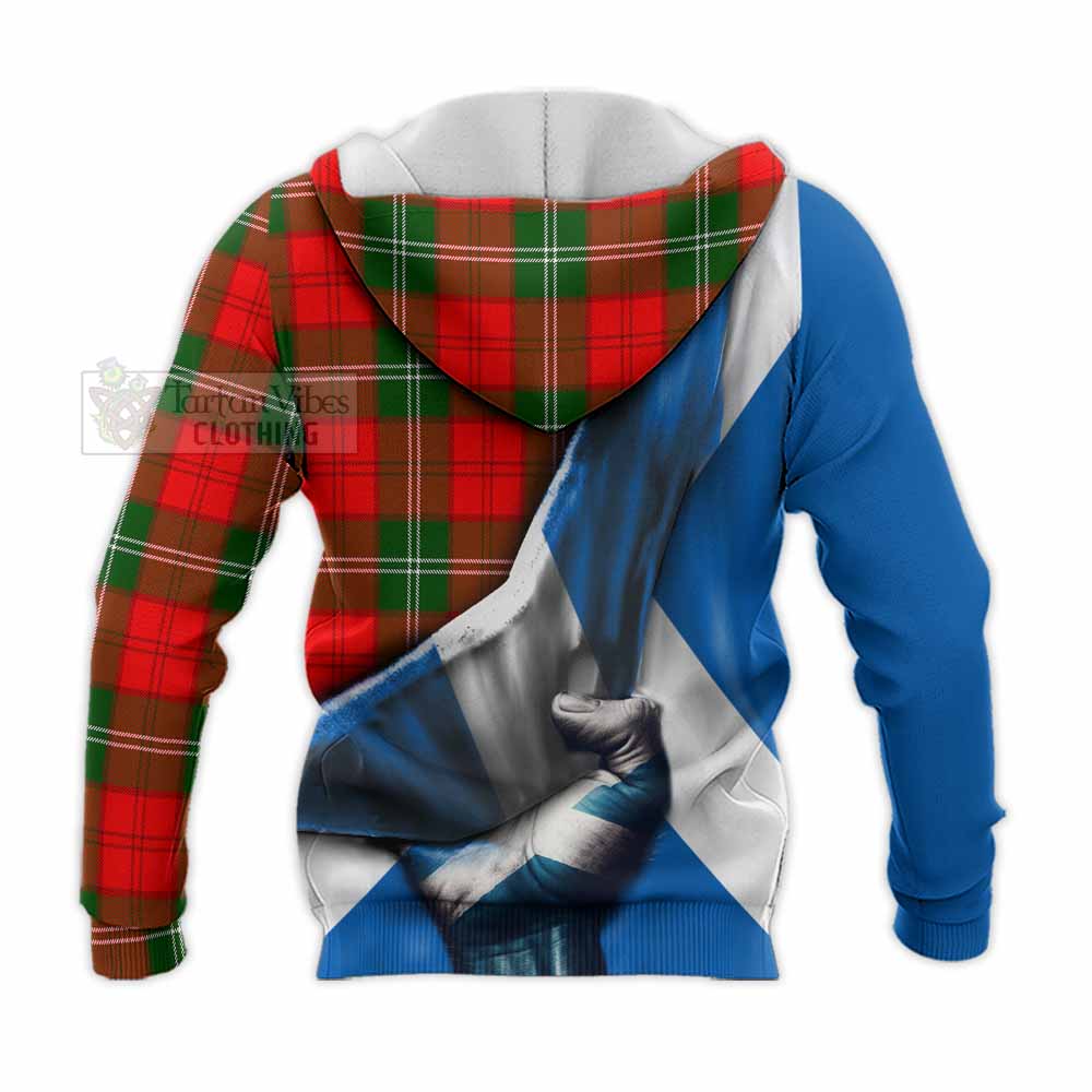 Tartan Vibes Clothing Gartshore Tartan Knitted Hoodie with Family Crest Scotland Patriotic Style