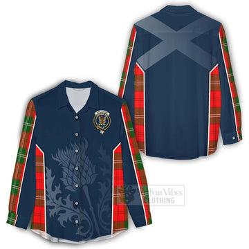 Gartshore Tartan Women's Casual Shirt with Family Crest and Scottish Thistle Vibes Sport Style