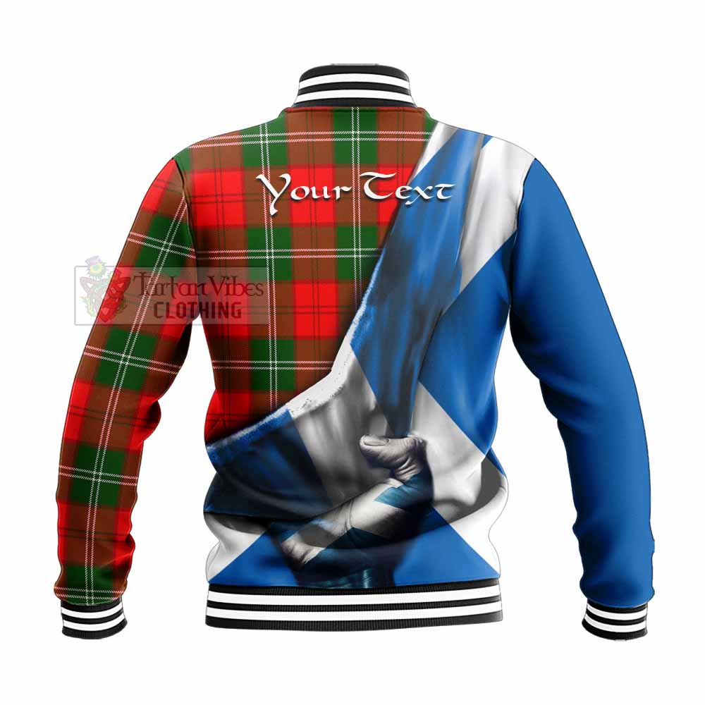 Tartan Vibes Clothing Gartshore Tartan Baseball Jacket with Family Crest Scotland Patriotic Style