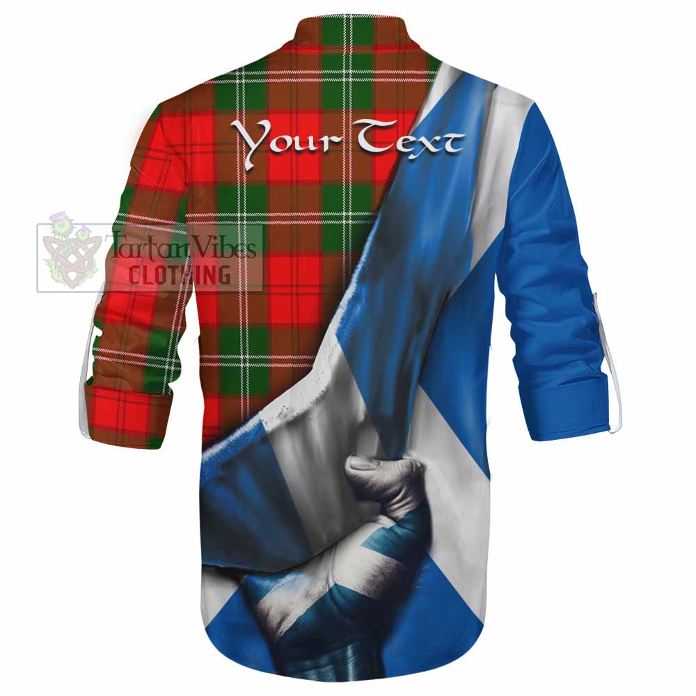 Tartan Vibes Clothing Gartshore Tartan Ghillie Kilt Shirt with Family Crest Scotland Patriotic Style