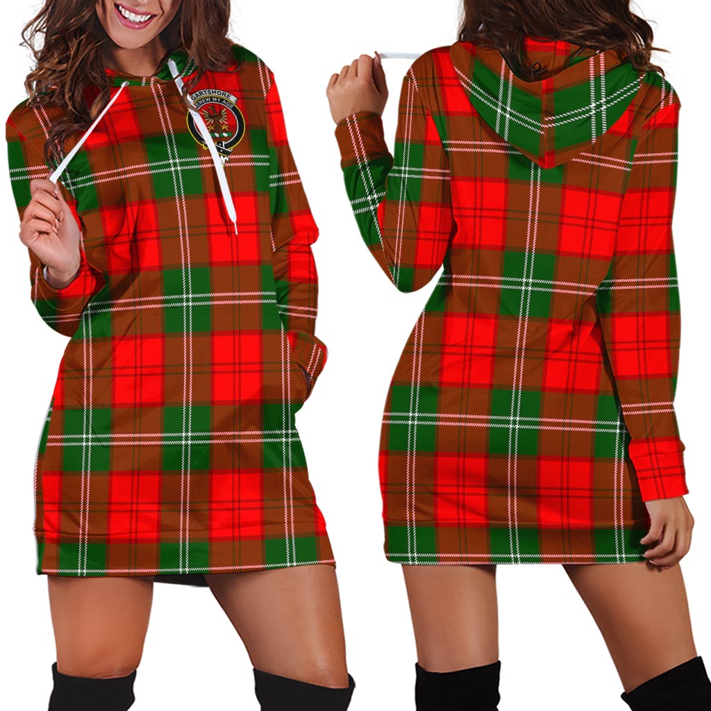 Gartshore Tartan Hoodie Dress with Family Crest - Tartan Vibes Clothing