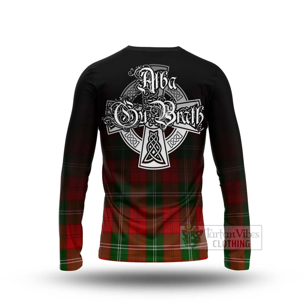 Tartan Vibes Clothing Gartshore Tartan Long Sleeve T-Shirt Featuring Alba Gu Brath Family Crest Celtic Inspired