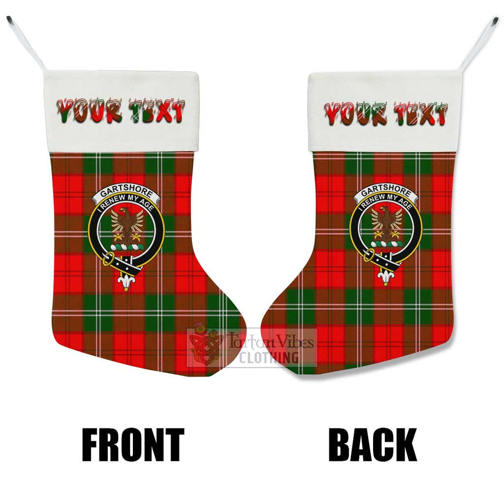 Tartan Vibes Clothing Gartshore Tartan Family Crest Christmas Stocking with Personalized Text