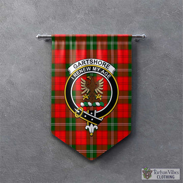 Gartshore Tartan Gonfalon, Tartan Banner with Family Crest