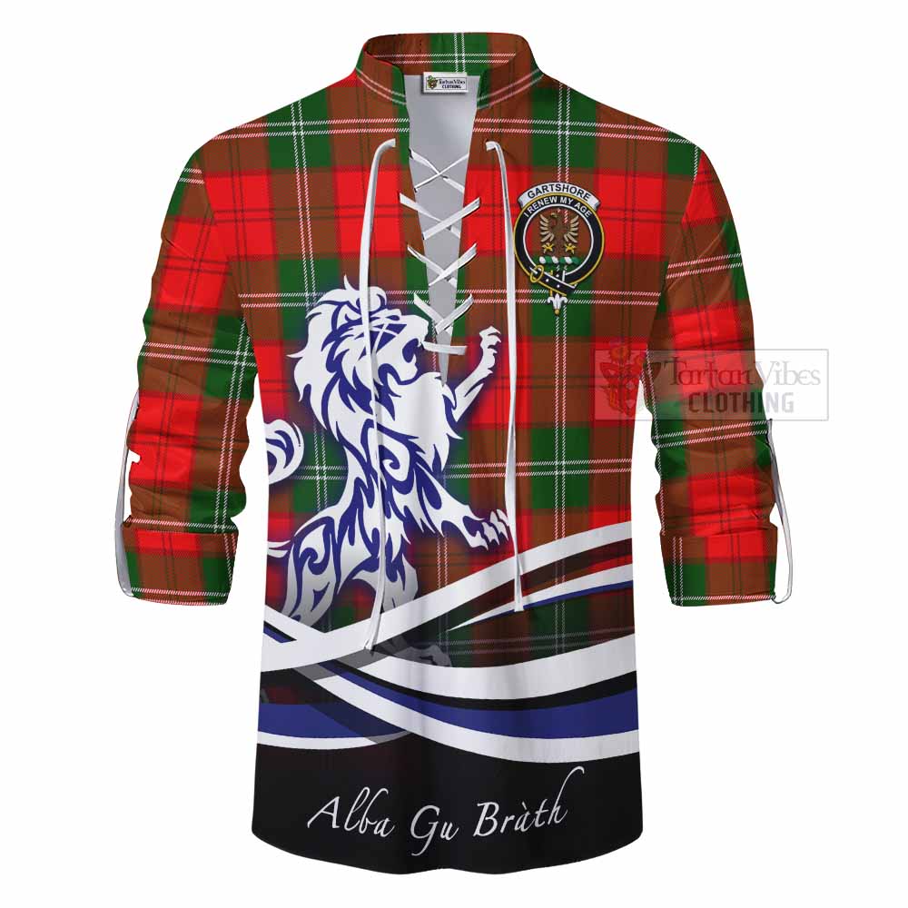 Tartan Vibes Clothing Gartshore Tartan Ghillie Kilt Shirt with Alba Gu Brath Regal Lion Emblem