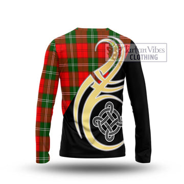 Gartshore Tartan Long Sleeve T-Shirt with Family Crest and Celtic Symbol Style