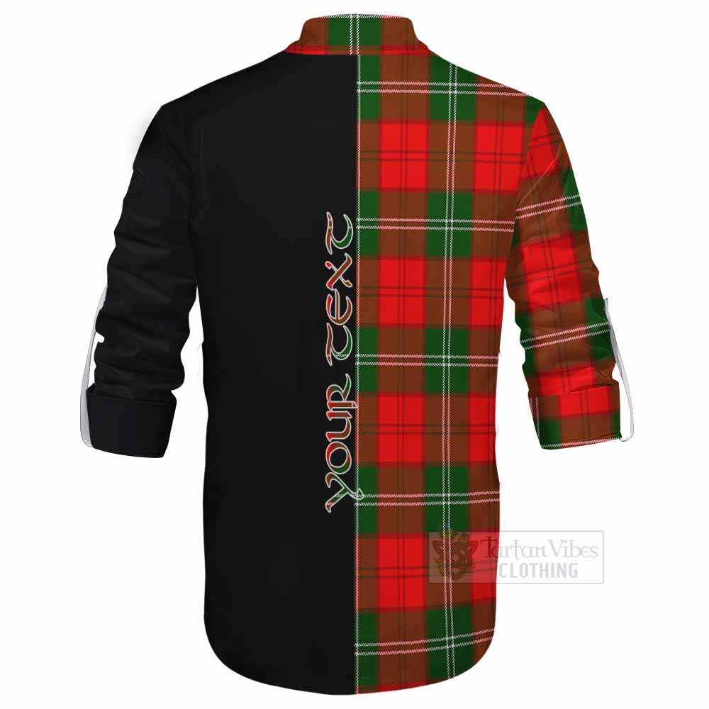 Tartan Vibes Clothing Gartshore Tartan Ghillie Kilt Shirt with Family Crest and Half Of Me Style