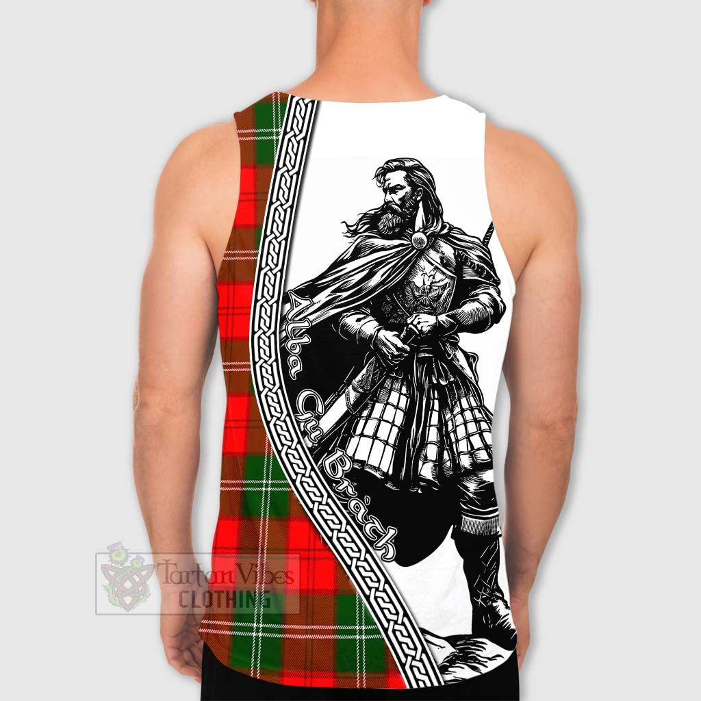 Tartan Vibes Clothing Gartshore Tartan Clan Crest Men's Tank Top with Highlander Warrior Celtic Style