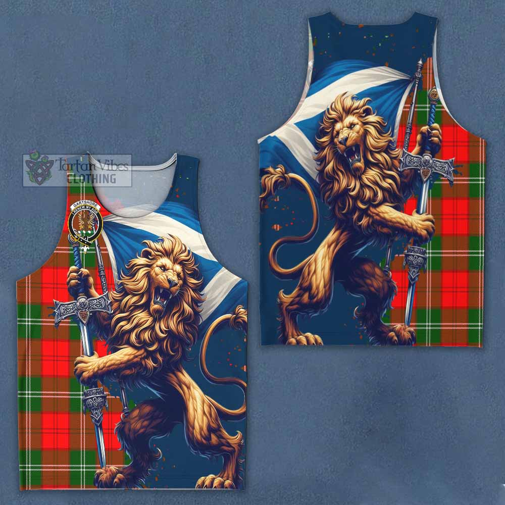 Tartan Vibes Clothing Gartshore Tartan Family Crest Men's Tank Top with Scottish Majestic Lion