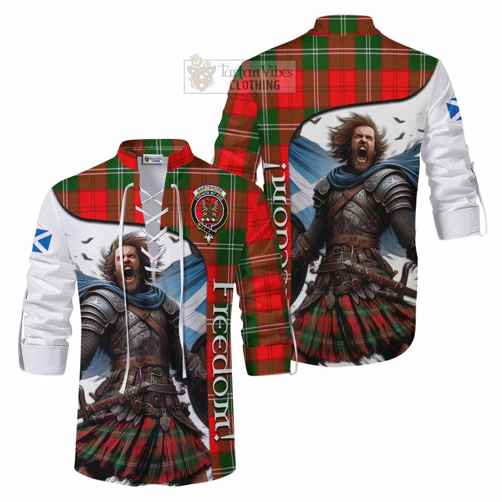 Tartan Vibes Clothing Gartshore Crest Tartan Ghillie Kilt Shirt Inspired by the Freedom of Scottish Warrior