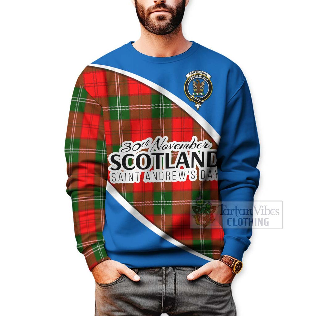 Tartan Vibes Clothing Gartshore Family Crest Tartan Sweatshirt Celebrate Saint Andrew's Day in Style