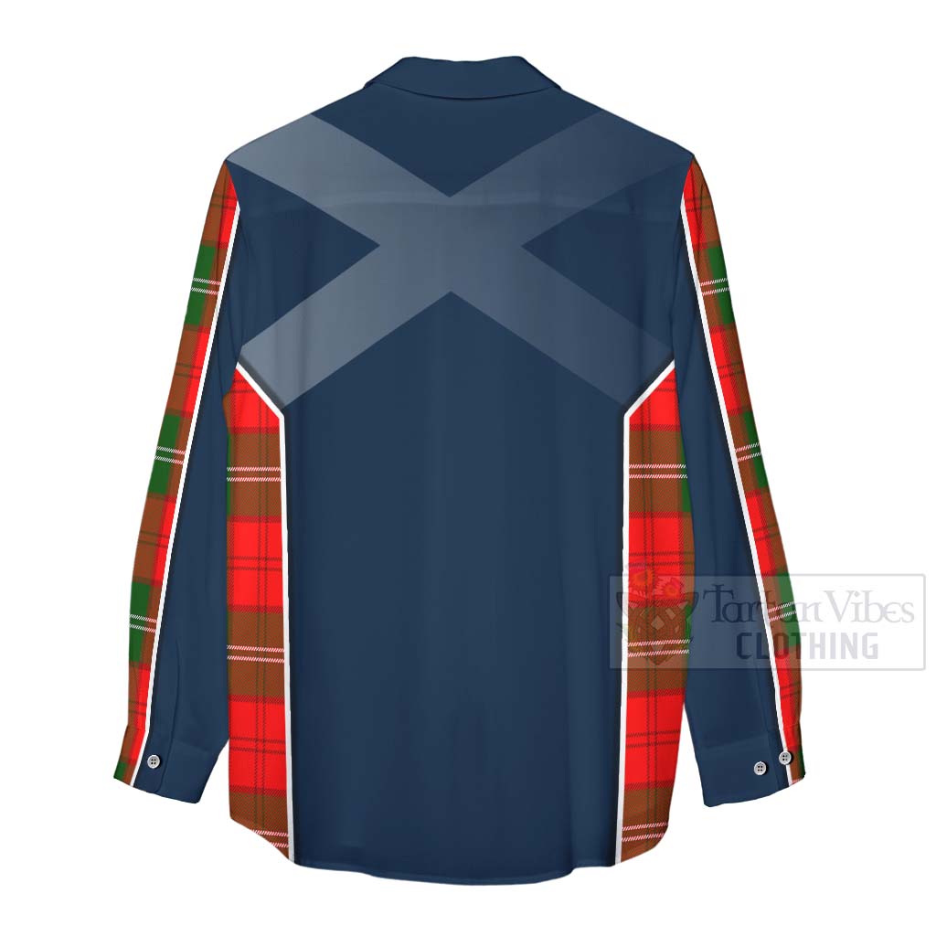 Tartan Vibes Clothing Gartshore Tartan Women's Casual Shirt with Family Crest and Scottish Thistle Vibes Sport Style