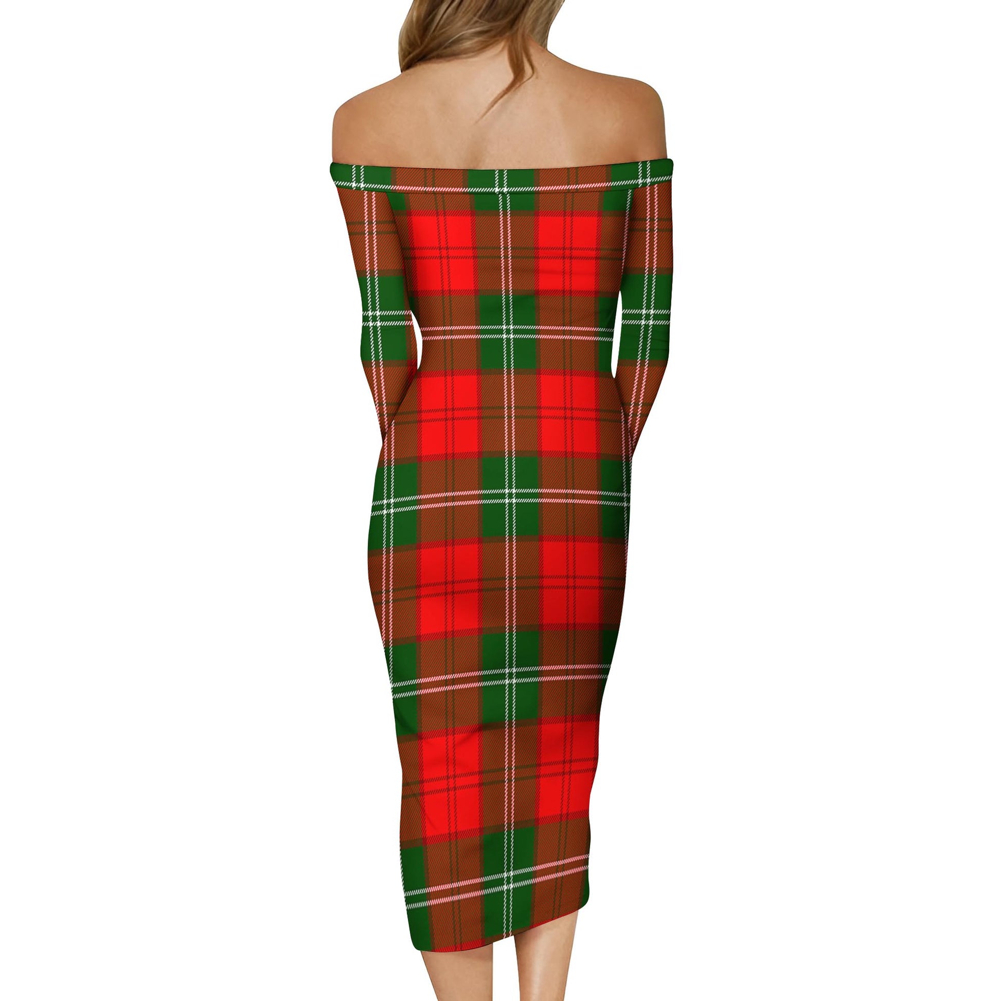 Gartshore Tartan Off Shoulder Lady Dress - Tartanvibesclothing